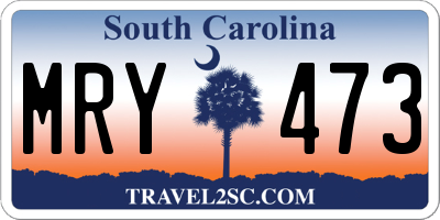 SC license plate MRY473