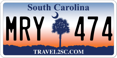 SC license plate MRY474