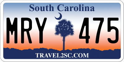 SC license plate MRY475