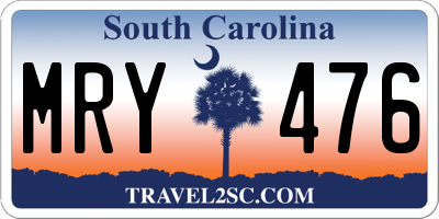 SC license plate MRY476