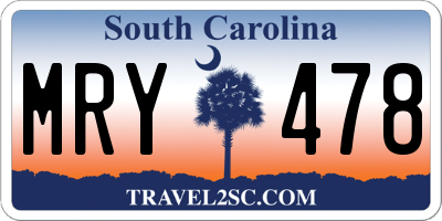 SC license plate MRY478