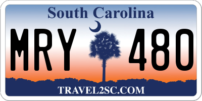 SC license plate MRY480