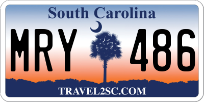 SC license plate MRY486