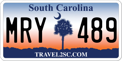 SC license plate MRY489