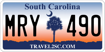 SC license plate MRY490
