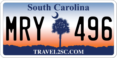 SC license plate MRY496