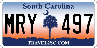 SC license plate MRY497