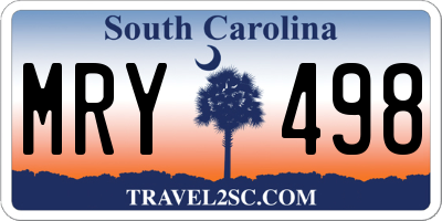 SC license plate MRY498