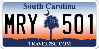 SC license plate MRY501