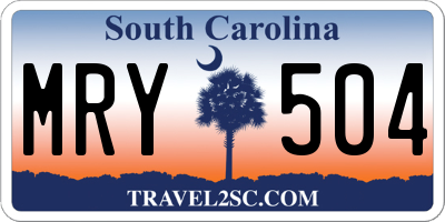 SC license plate MRY504