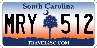SC license plate MRY512