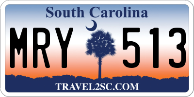 SC license plate MRY513