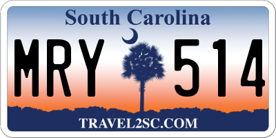 SC license plate MRY514
