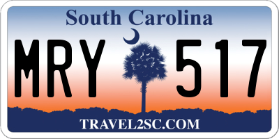 SC license plate MRY517