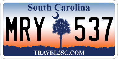 SC license plate MRY537