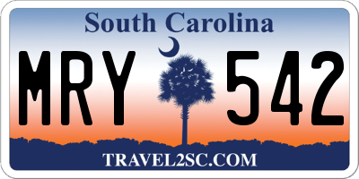 SC license plate MRY542