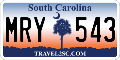 SC license plate MRY543