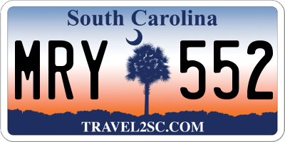 SC license plate MRY552