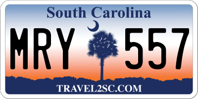SC license plate MRY557