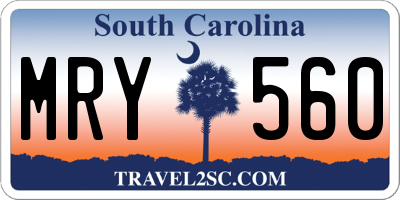 SC license plate MRY560