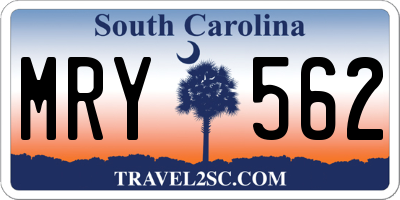 SC license plate MRY562