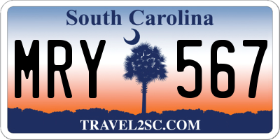 SC license plate MRY567