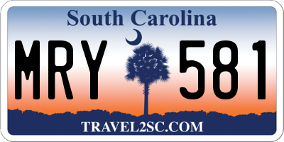 SC license plate MRY581
