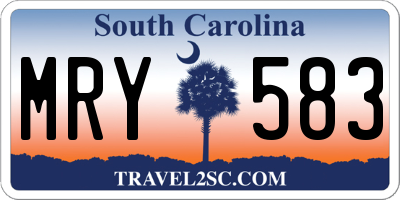 SC license plate MRY583
