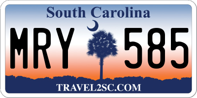 SC license plate MRY585