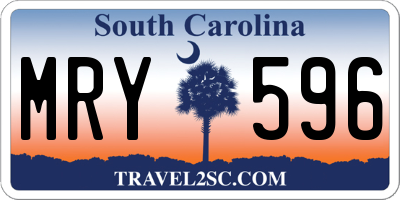 SC license plate MRY596