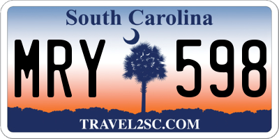 SC license plate MRY598