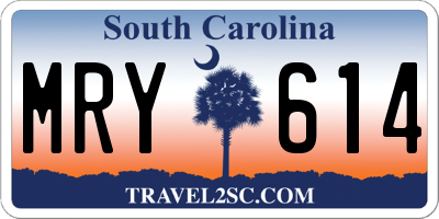 SC license plate MRY614