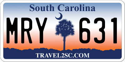 SC license plate MRY631
