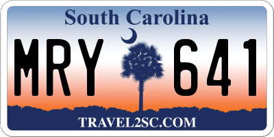 SC license plate MRY641