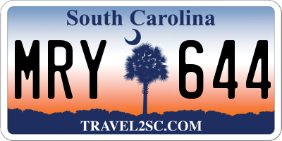 SC license plate MRY644