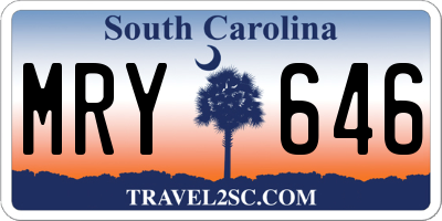 SC license plate MRY646