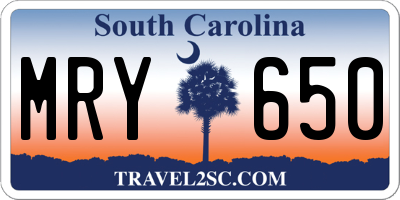 SC license plate MRY650