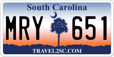 SC license plate MRY651