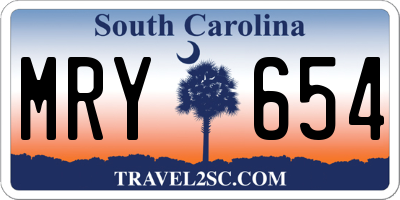 SC license plate MRY654