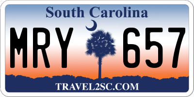 SC license plate MRY657