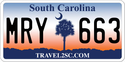 SC license plate MRY663