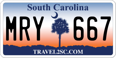 SC license plate MRY667