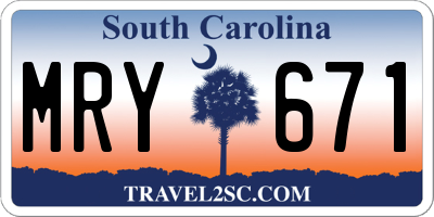 SC license plate MRY671
