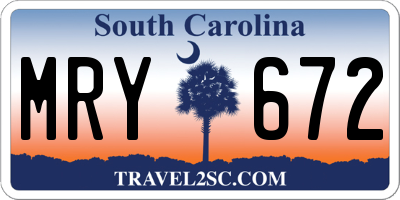 SC license plate MRY672