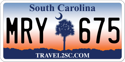 SC license plate MRY675