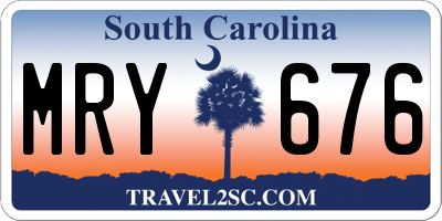SC license plate MRY676