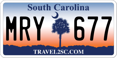SC license plate MRY677