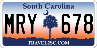 SC license plate MRY678