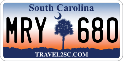 SC license plate MRY680