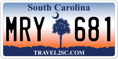 SC license plate MRY681